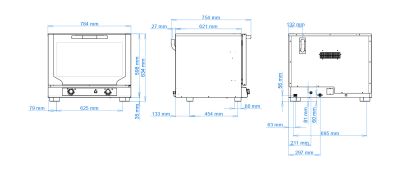 forno elettrico ventilato a convezione chfc411vi dimensioni