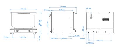 forno elettrico ventilato a convezione chfc464 dimensioni