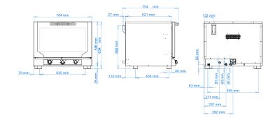 forno elettrico ventilato a convezione chfc464vd dimensioni