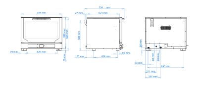 forno elettrico ventilato a convezione chfc464vit dimensioni