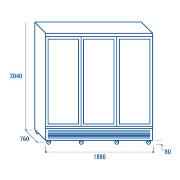 vetrina verticale 1400 litri gelati e semifreddi chefline chvn1900b dimensioni