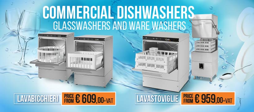 COMMERCIAL DISHWASHERS, GLASSWASHERS AND WARE WASHERS price from 609 euro