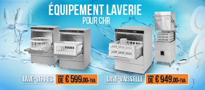 LAVE-VAISSELLE, LAVE-VERRES ET MACHINES À LAVER INDUSTRIELLES à partir de 629 euros