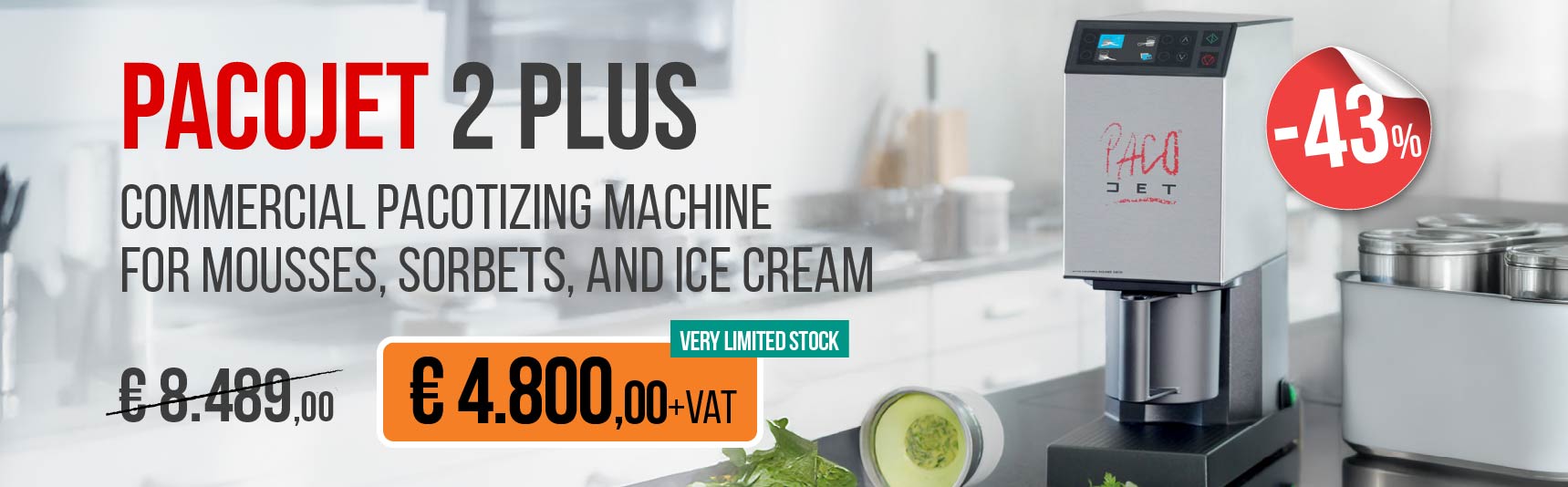 Pacojet 2 Plus - Commercial Pacotizing Machine for Mousses, Sorbets, and Ice Cream