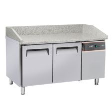 2-Door Pizza Fridge Granite Top CHEFOOK