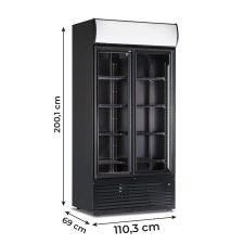 Refrigerated Display Case For Beverages Black 113cm +0/+10°C