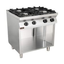 Professional 4-Burner Gas Cooker, Depth 70 cm