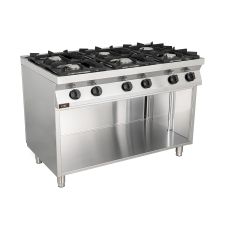 Professional 6-Burner Gas Cooker, Depth 70 cm