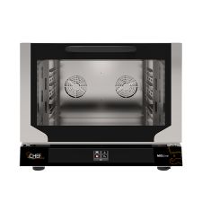 Electric convection oven with indirect humidification, touch screen, and capacity for 4 GN 1/1 trays