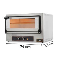 Single Electric Pizza Oven (2+2) Pizzas 36 cm Diameter H 27 cm