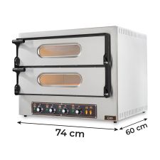 Dual Electric Pizza Oven (2+2) for 36cm Pizzas with 4 Heating Elements