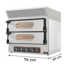 Dual Electric Pizza Oven with Extraction Hood (2+2), 36cm Pizzas, 11cm Height, 4 Heating Elements