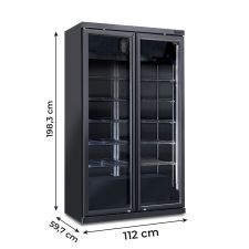 Refrigerated Display Case For Beverages Black 1050 Liters +1 / +10°C