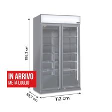 Refrigerated Display Case For Beverages Black 1050 Liters +1 / +10°C With Advertising Canopy