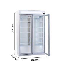 Refrigerated Display Case For Beverages 1050 Liters +1 / +10°C With Advertising Canopy