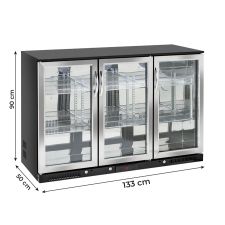 Back Bar Cooler, Bar Fridge 302 Litres +1°C/+10°C Hinged Doors